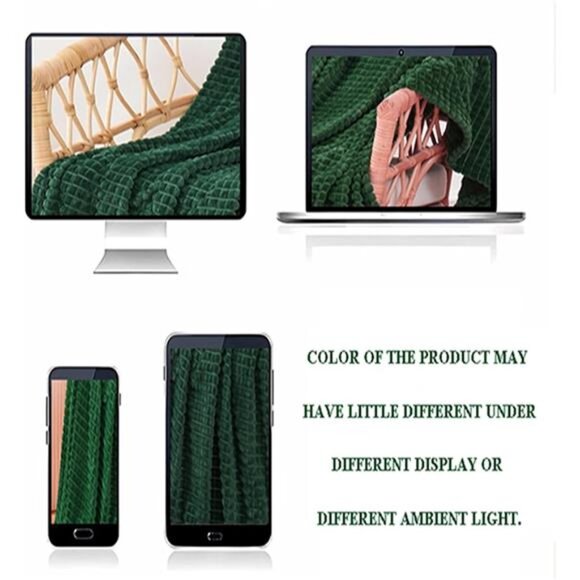 Green Throw Blanket 50"×60" Decorations Fleece Super Soft Plush Fuzzy Cozy Blank - Picture 2 of 7